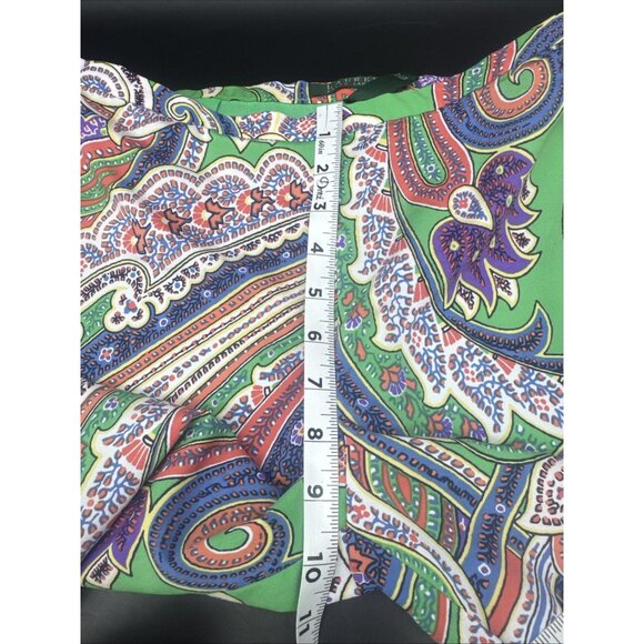 Lauren Ralph Lauren Womens Green Colorful Paisley Lined Wide Leg Pants Sz 4 - Picture 10 of 12